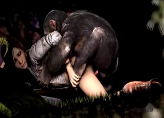 3D monkey pounds her juicy wet snatch