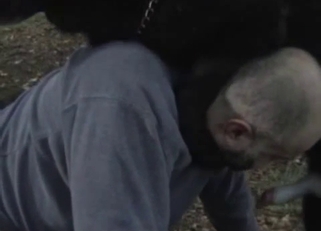 Dude is fucking with his trained animal